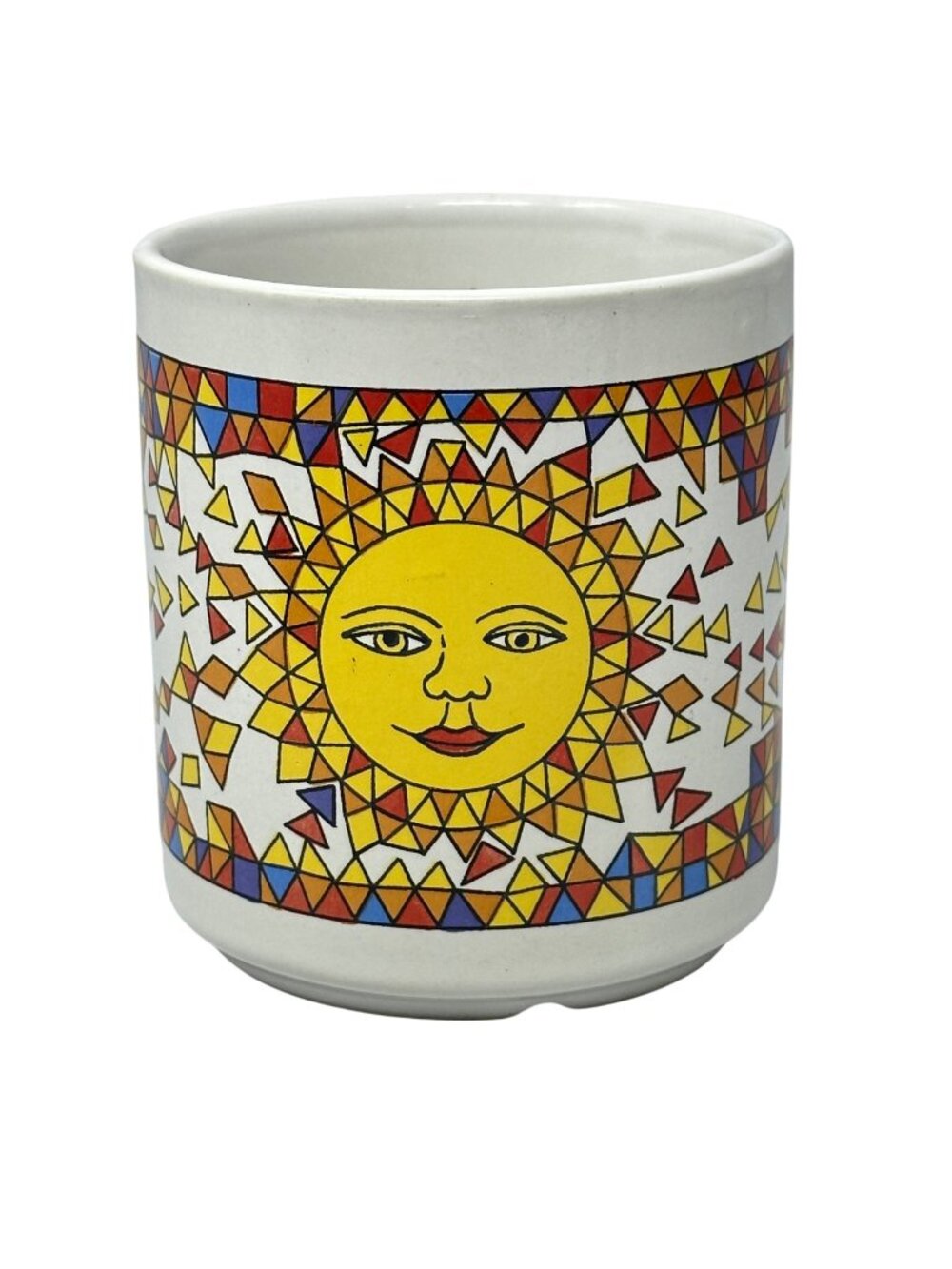 1998 Schwabinger Weihnachtsmarkt Ceramic Mug Mosaic Sun Tile Geometric 0.21L